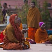 Meditating in Bodhgaya