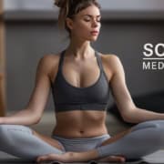 Step-by-step illustrated guide showing how to practice So Hum meditation with proper posture, breathing technique, and mantra repetition