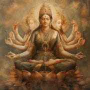 Goddess Gayatri peaceful image radiant