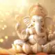 Lord Ganesha seated on lotus in serene golden light, symbolizing success, wisdom, and removal of obstacles