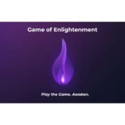 Game of Enlightenment logo with purple flame symbol representing awareness and inner transformation