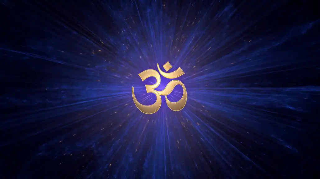 Om symbol representing the primordial sound OM (AUM) often used in mantra meditation