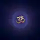 Om symbol reverberating in galactic blue
