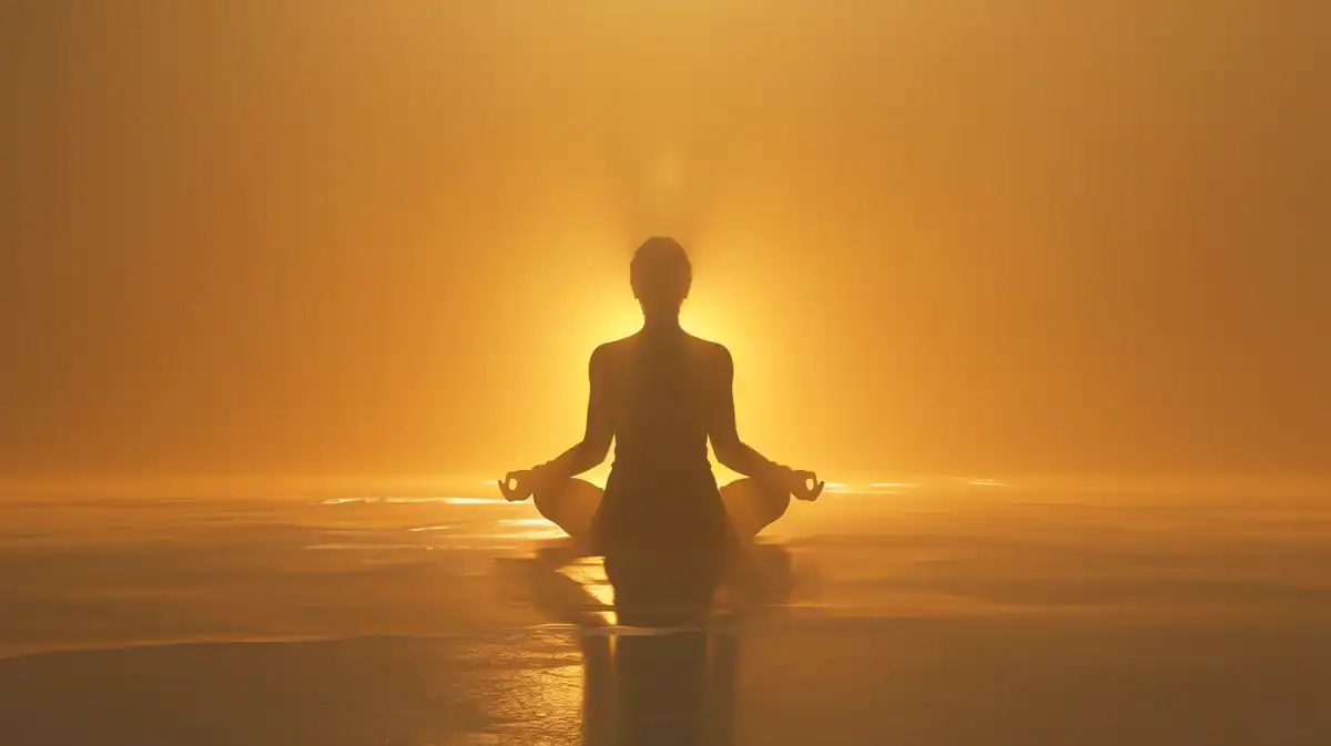 Woman achieving enlightenment and samadhi doing Silent Mind Meditation Technique