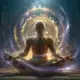 Advanced yogic meditation with mantra chanting, pranayama breathing and flowing pranic energy during Prana-Mantra Kriya practice.
