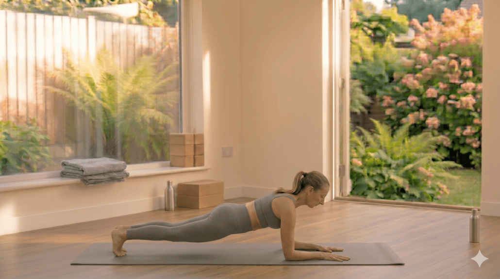forearm plank yoga pose for weight loss after 40 full core strengthening exercise with proper alignment