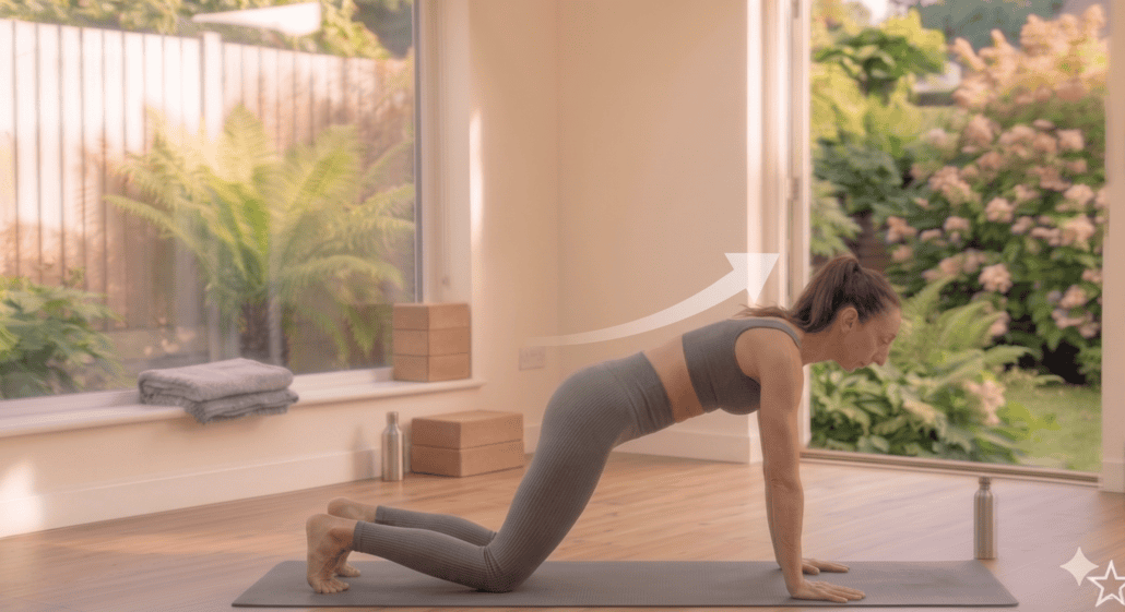 modified plank yoga pose for beginners over 40 core strengthening exercise