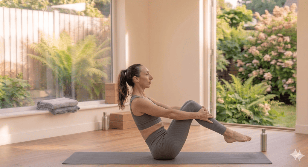 modified boat pose yoga for weight loss after 40 core strengthening beginner