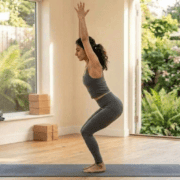 Yogi demonstrating Chair Yoga Pose site view