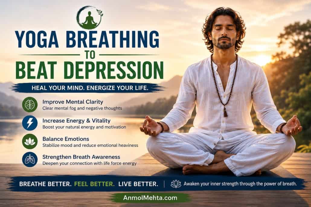 Yoga instruction card for Surya Bedhi Pranayama with benefits.